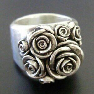 SILVER FLORAL BRIDAL RING